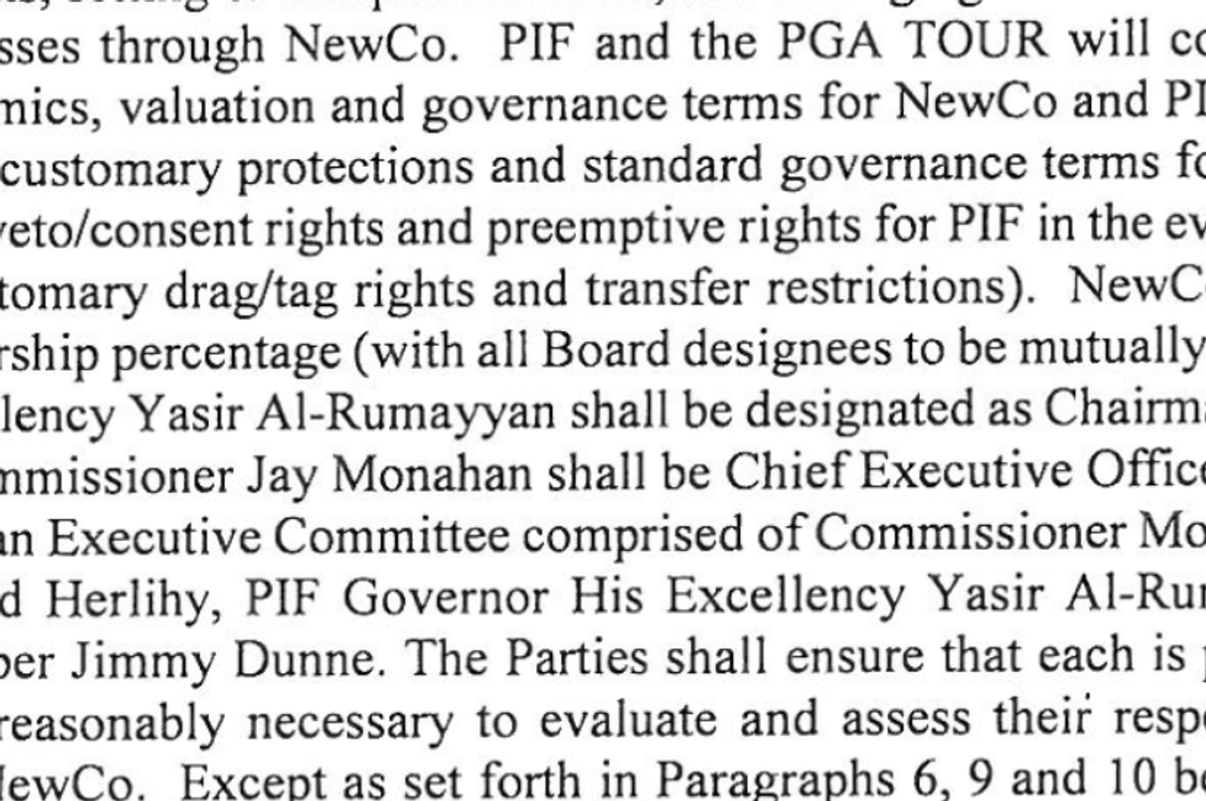 First look at the PIF, PGA Tour framework agreement