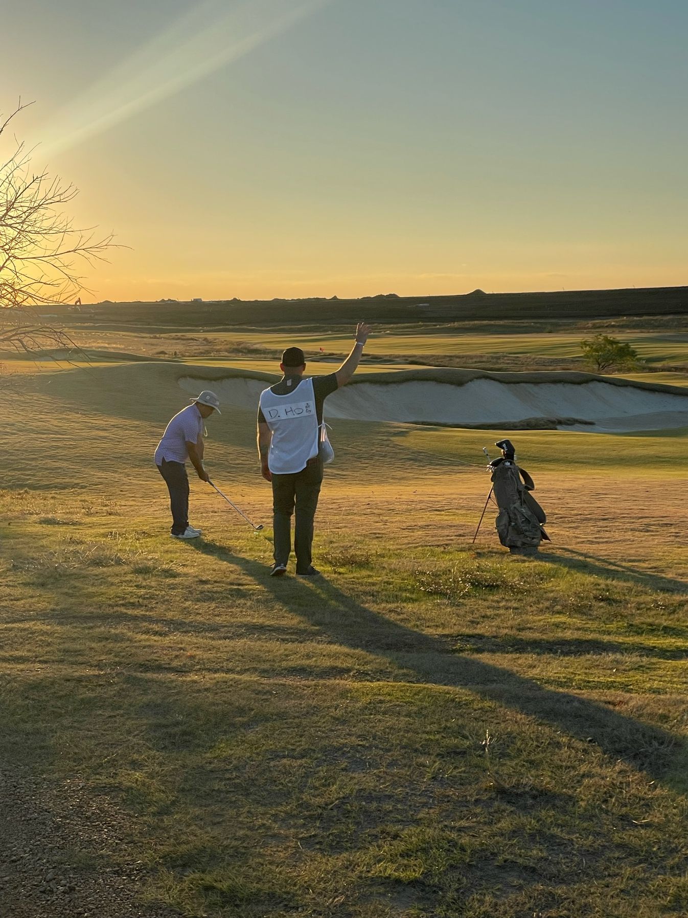 2023 Nest Invitational Tournament champion Derek Ho and his caddie, Nick Bennett.