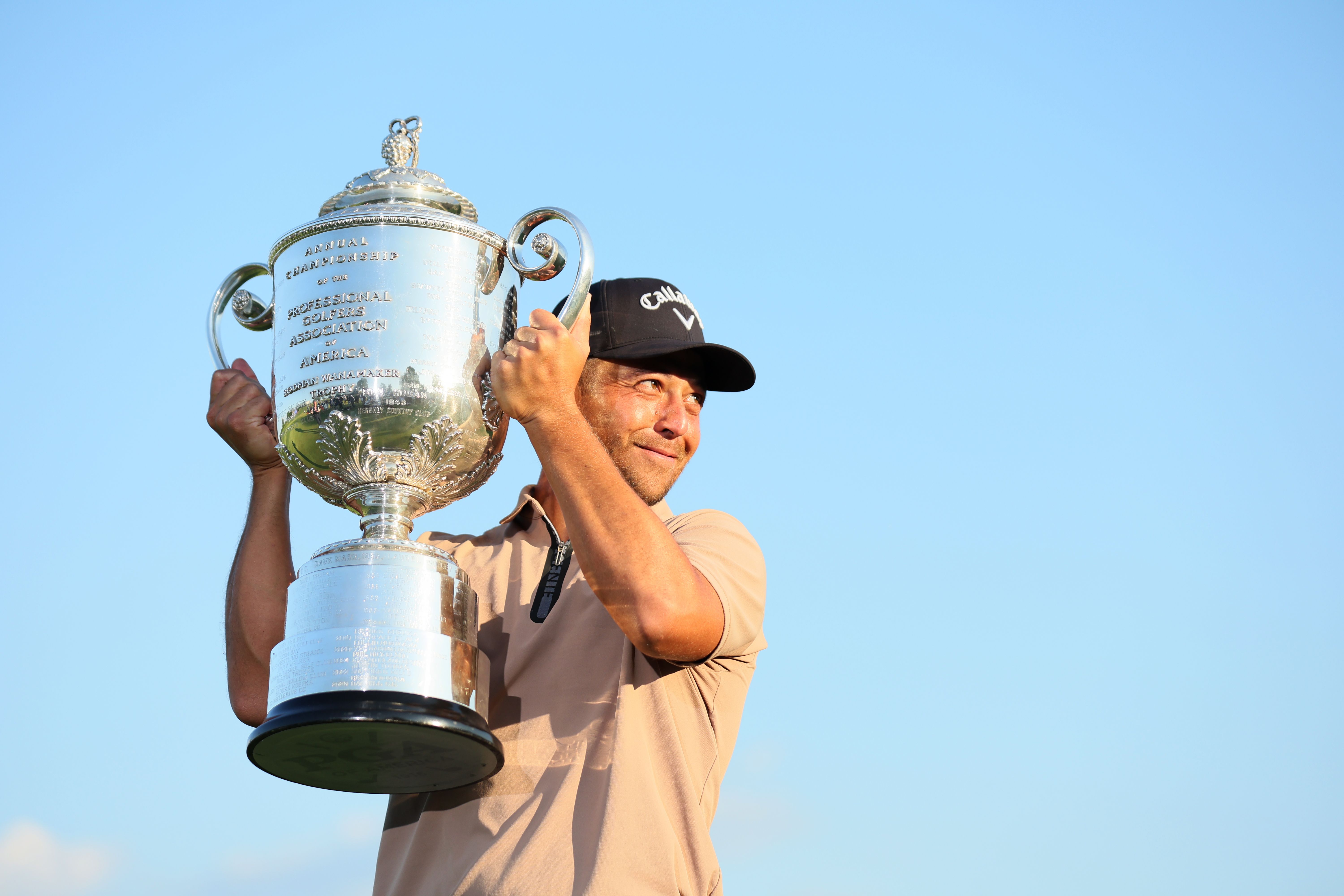 Xander Schauffele smiles after winning the 2024 PGA Championship. (Andy Lyons/Getty Images)