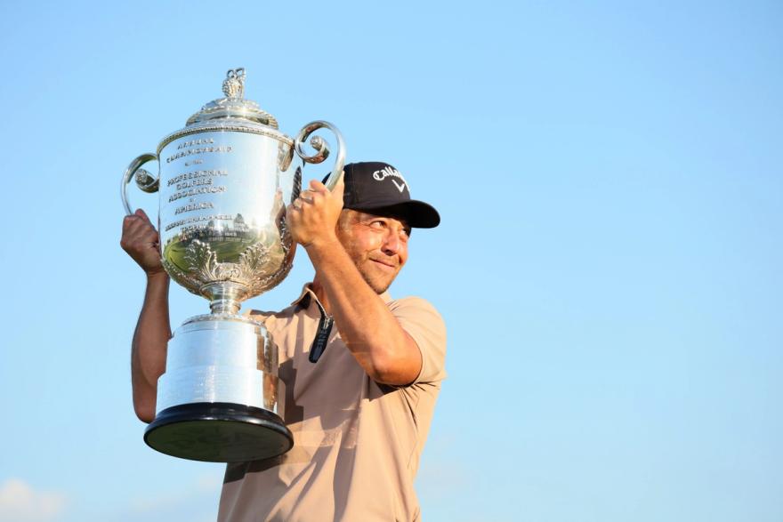 Xander Schauffele smiles after winning the 2024 PGA Championship. (Andy Lyons/Getty Images)