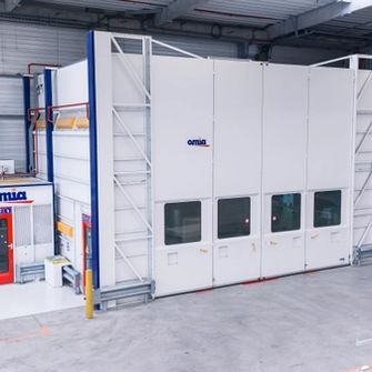 Vue aérienne de la cabine de peinture de l’espace shelter