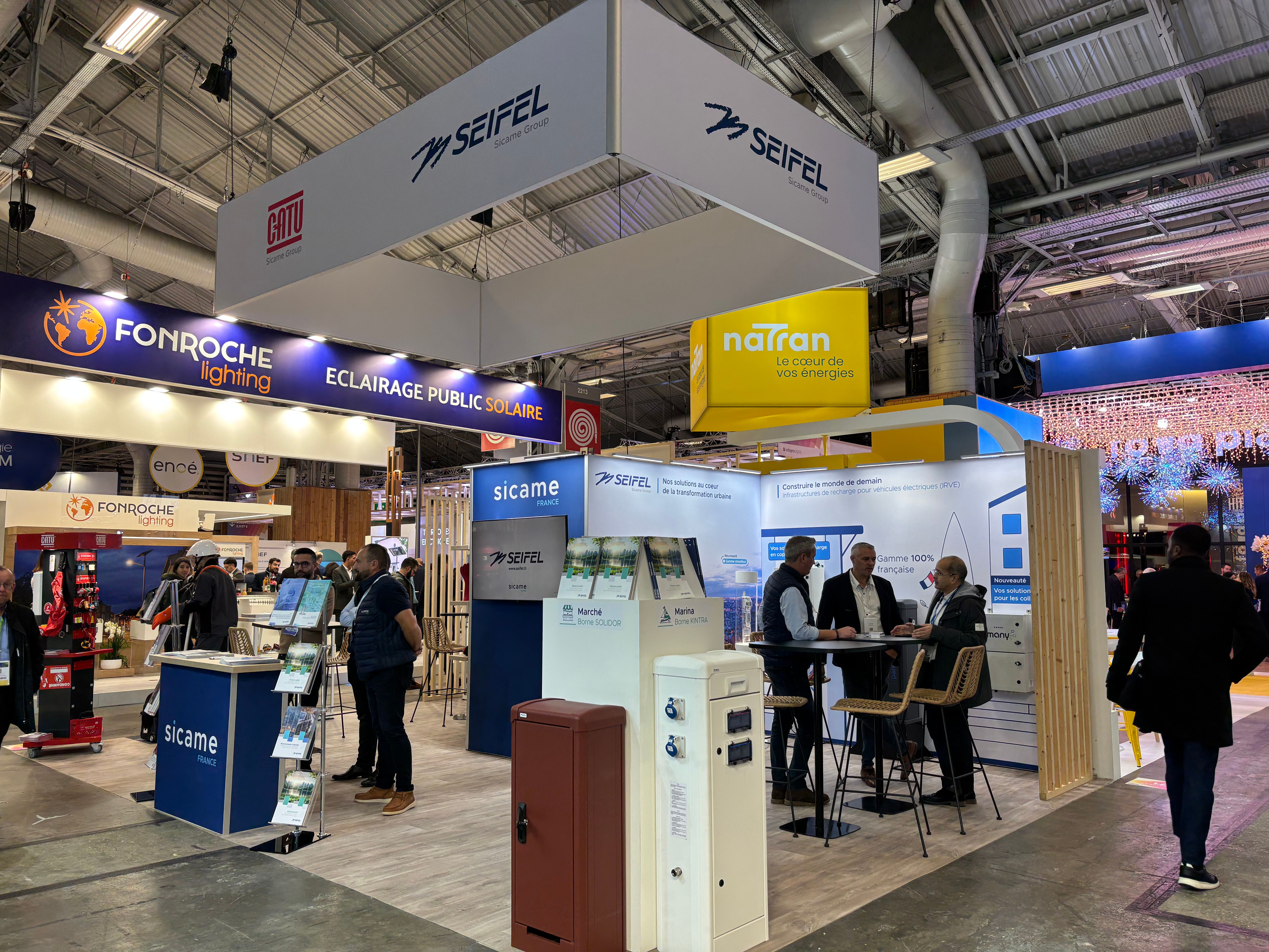 Stand de Sicame France, avec les filiales Seifel et Catu du Groupe Sicame au salon des Maires et Collectivités