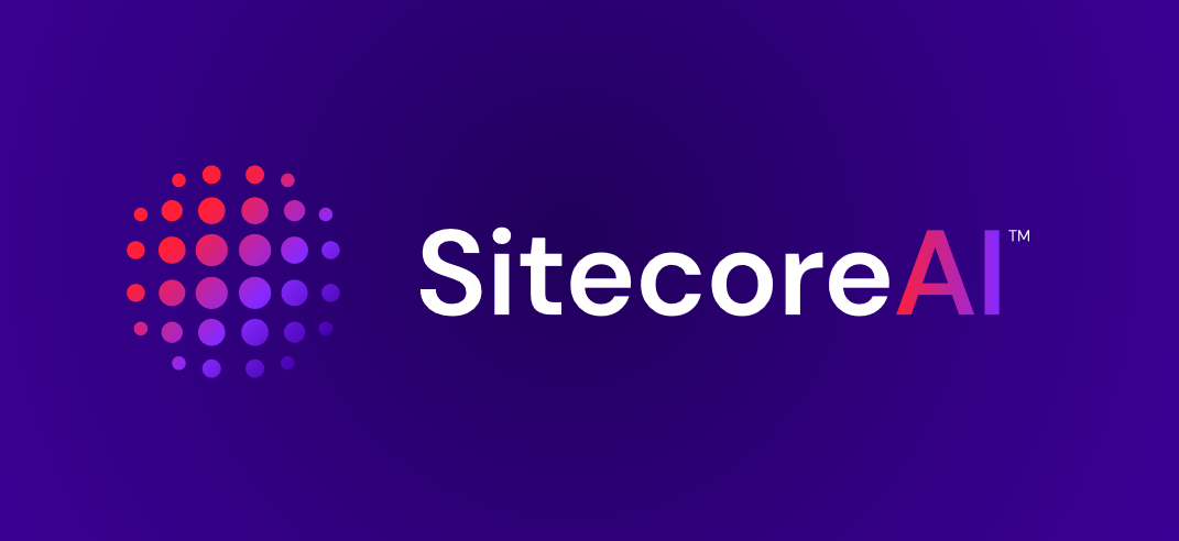 SitecoreAI logo with a circular red and purple gradient dot pattern.