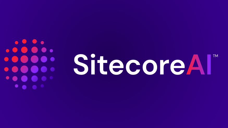 SitecoreAI logo with a circular red and purple gradient dot pattern.