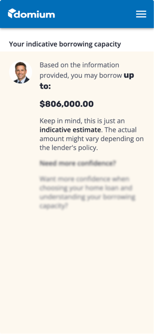 Borrowing estimator