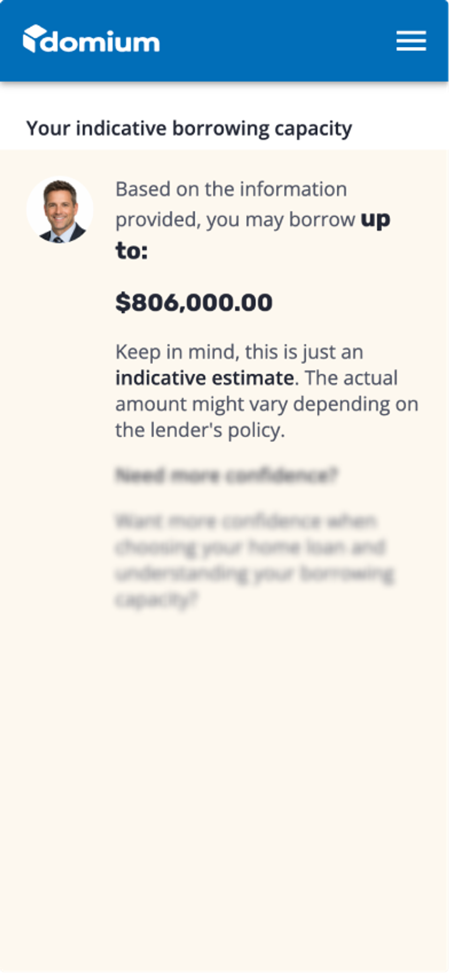 Borrowing estimator