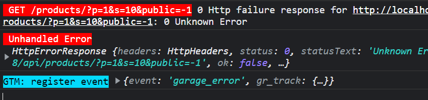 console error log