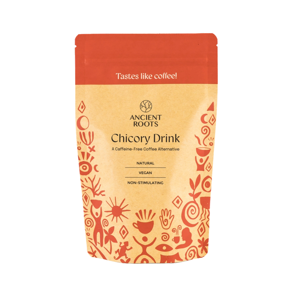 Front view of packed bag of Ancient Roots Chicory Drink