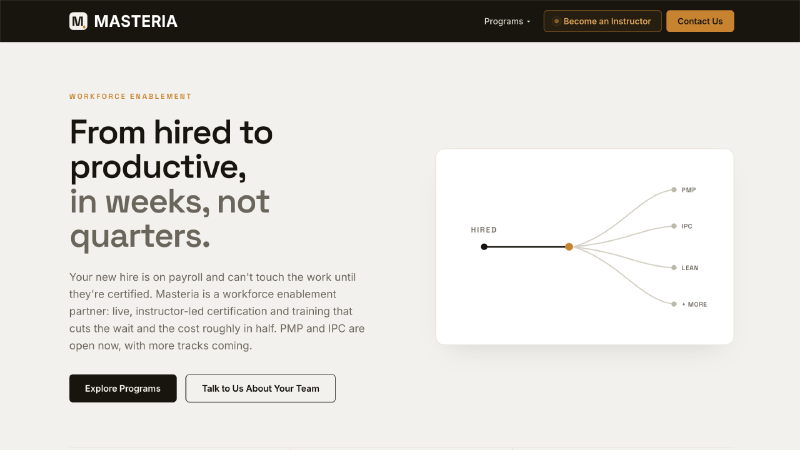 Masteria website