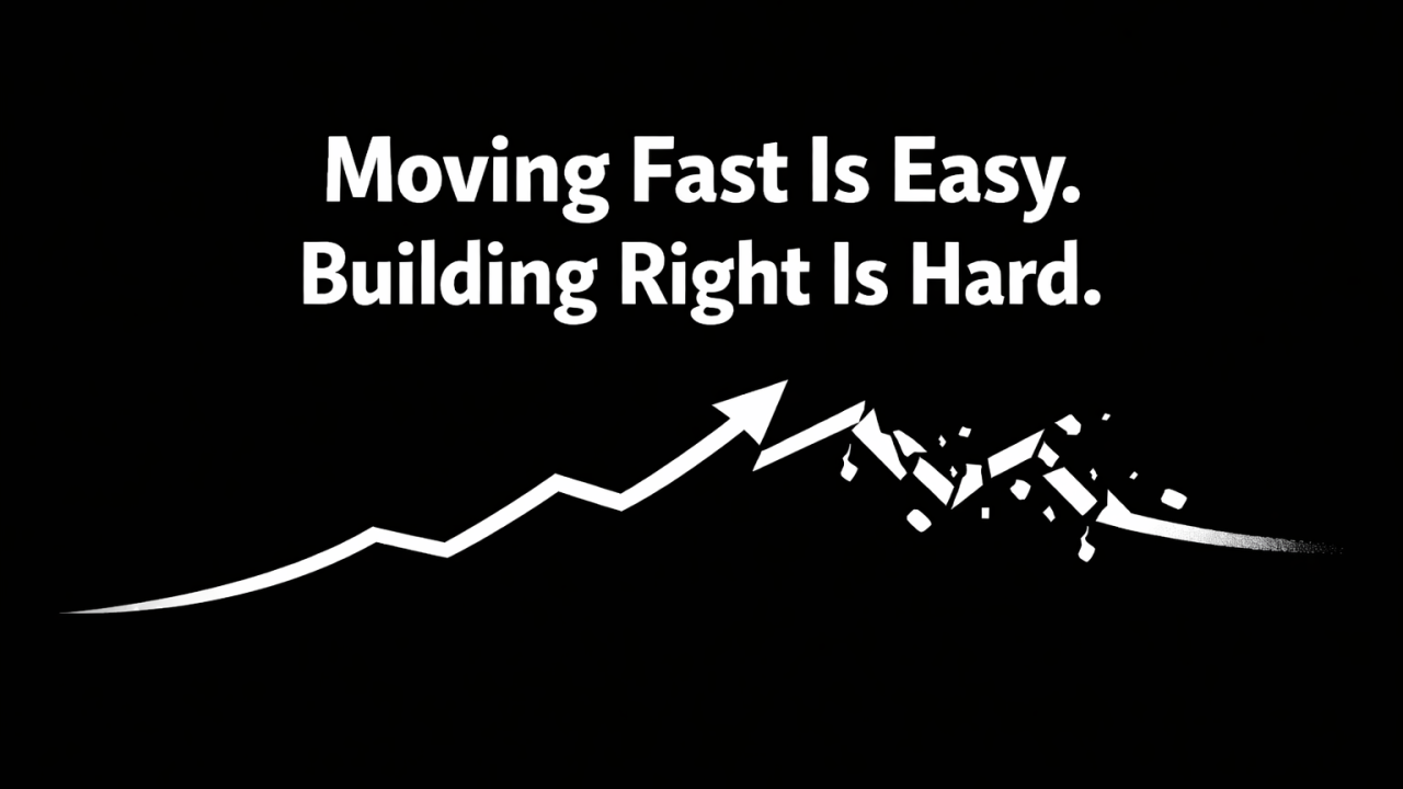 Moving Fast Is Easy. Building Right Is Hard.