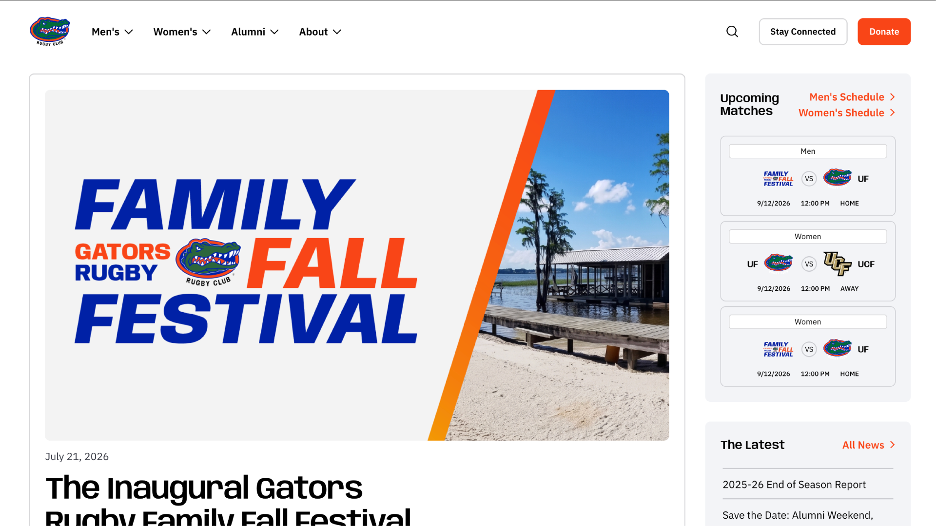 University of Florida website