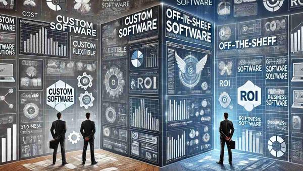 Modern abstract digital architecture showing secure, scalable custom software building blocks.