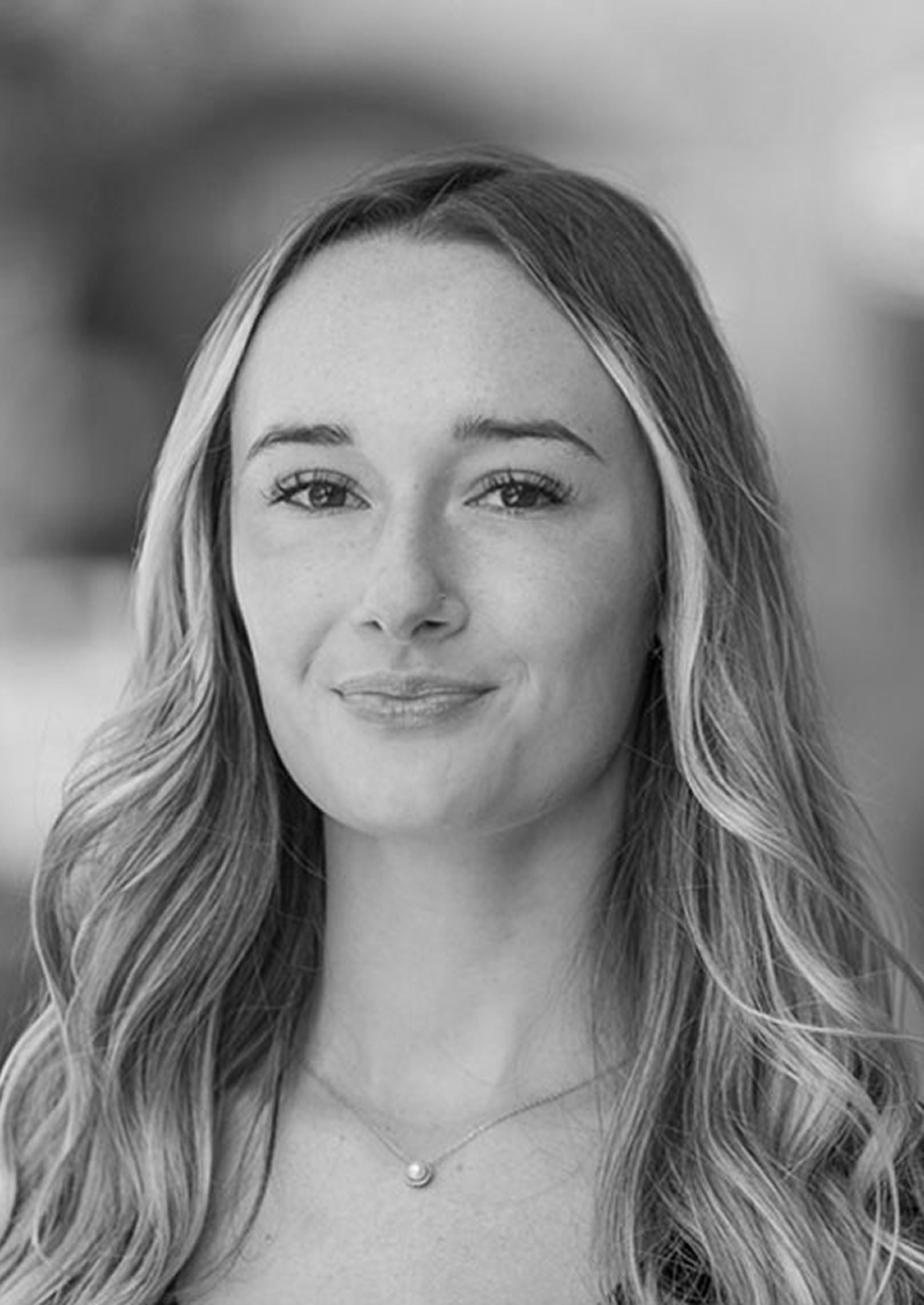 black and white portrait of Courtney Kiefer