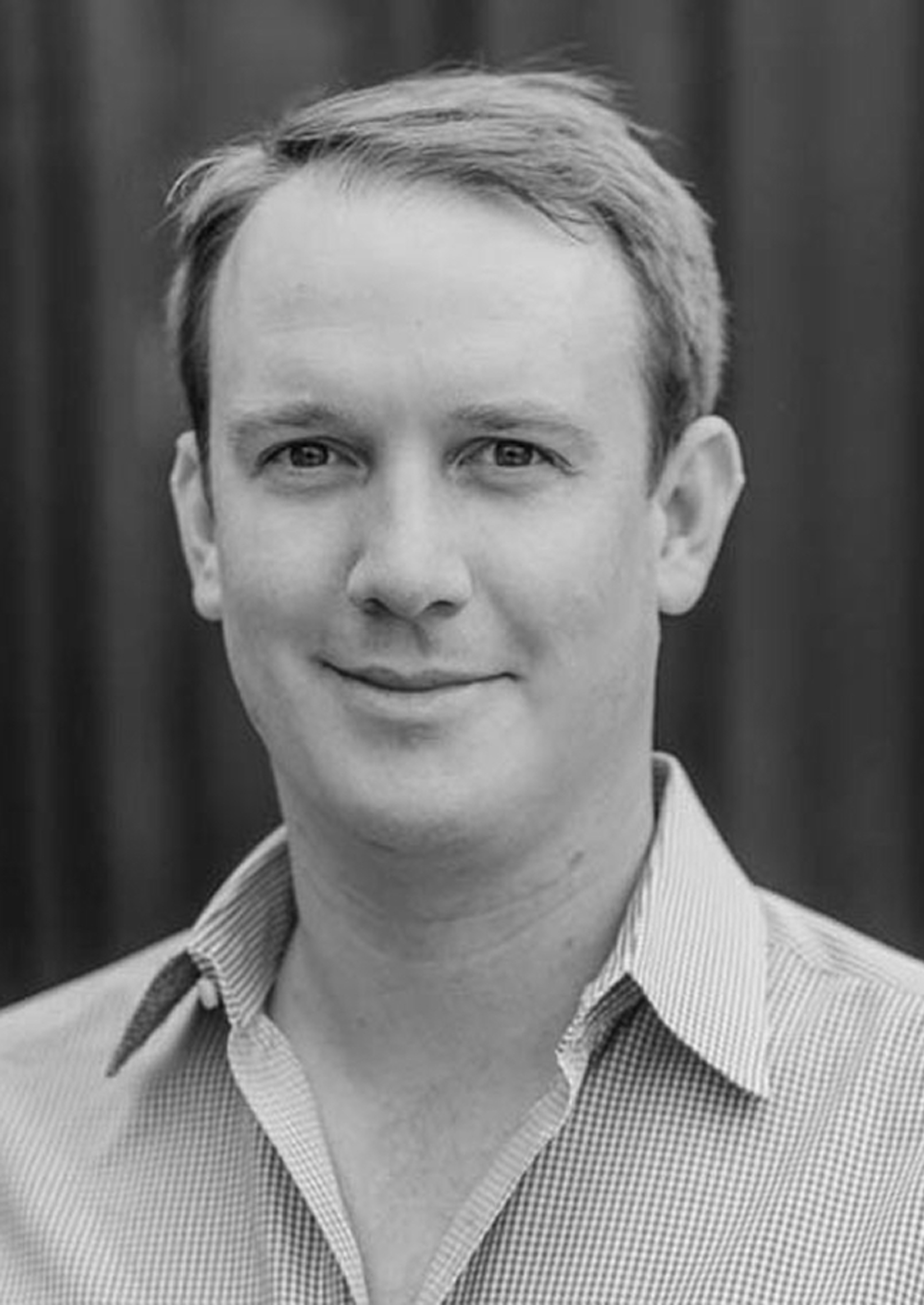 black and white portrait of Drew Fitzpatrick
