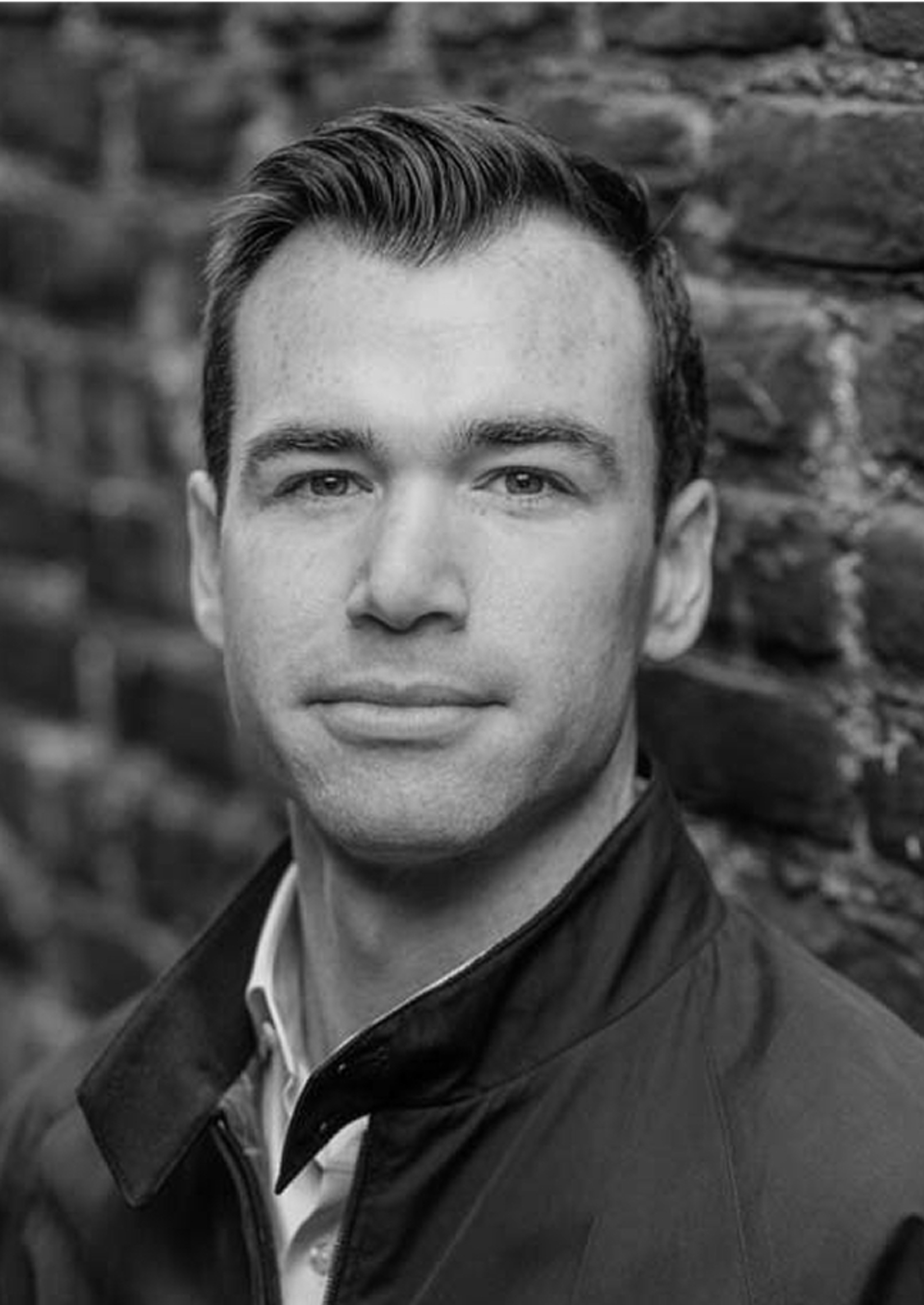 black and white portrait of Alex Baker
