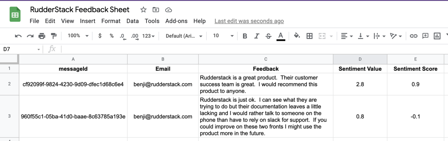 RuddeStack Feedback sheet