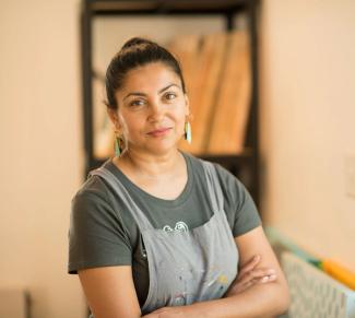 chitra sharma posing with smile