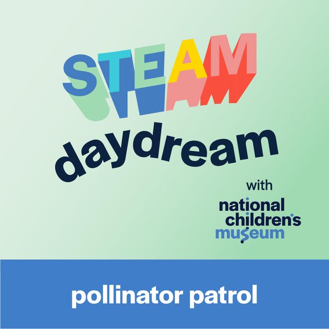 A STEAM daydream podcast thumbnail with the title "pollinator patrol"