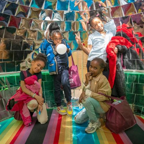 Group of girls in the Spotify Dance Party Pod