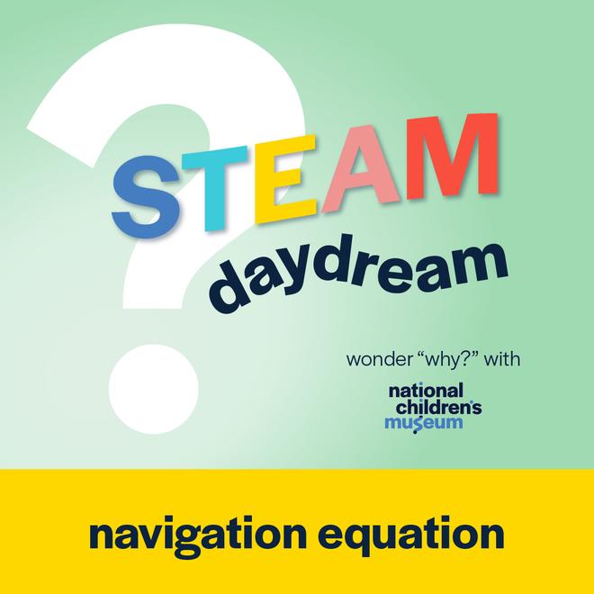 A STEAM daydream podcast thumbnail with the title "navigation equation"