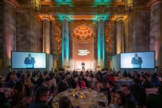 Jermaine Johnson on stage at the National Children's Museum Play Soiree