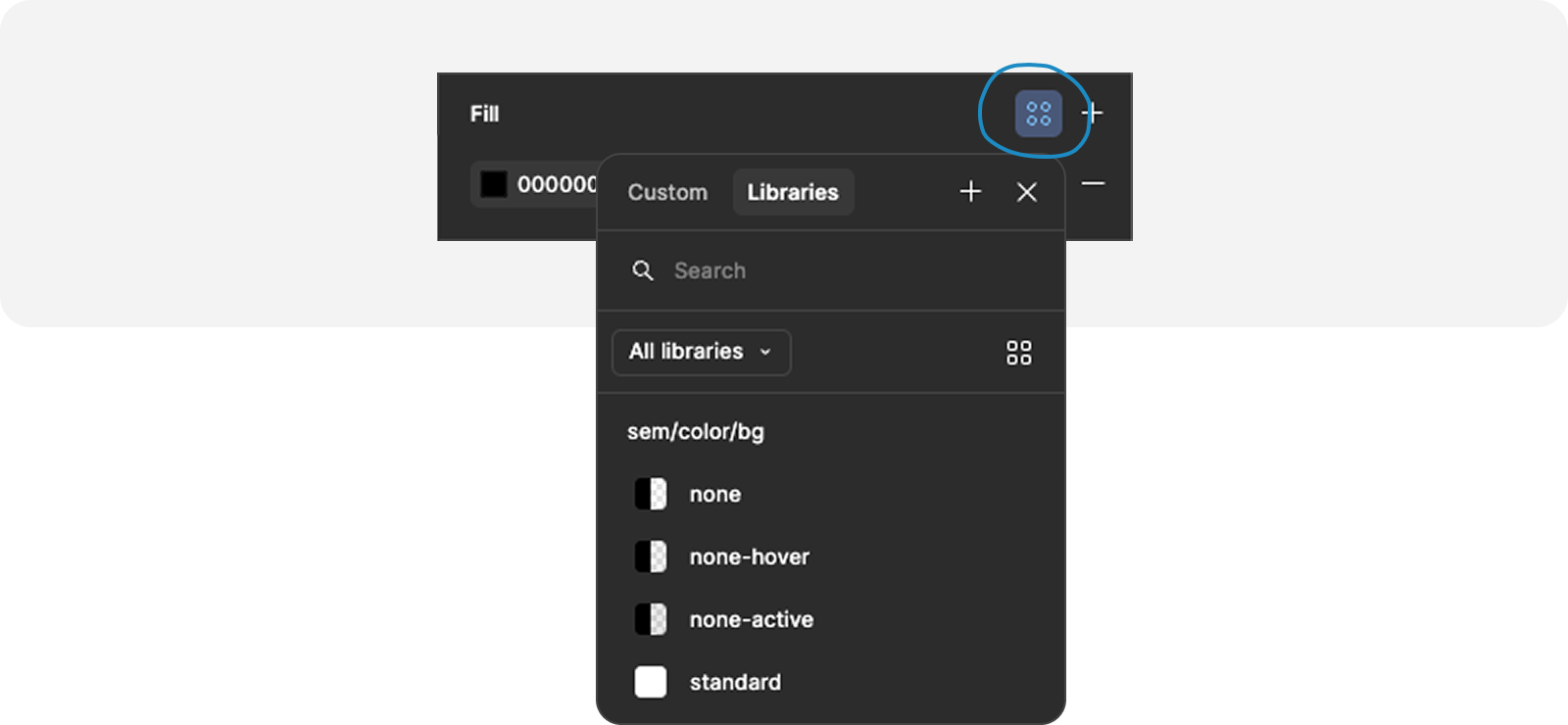 Example of using variables in Figma