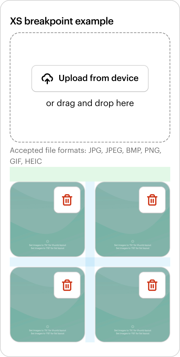 File Upload XS breakpoint example