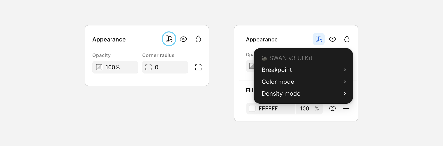 Figma UI to change modes