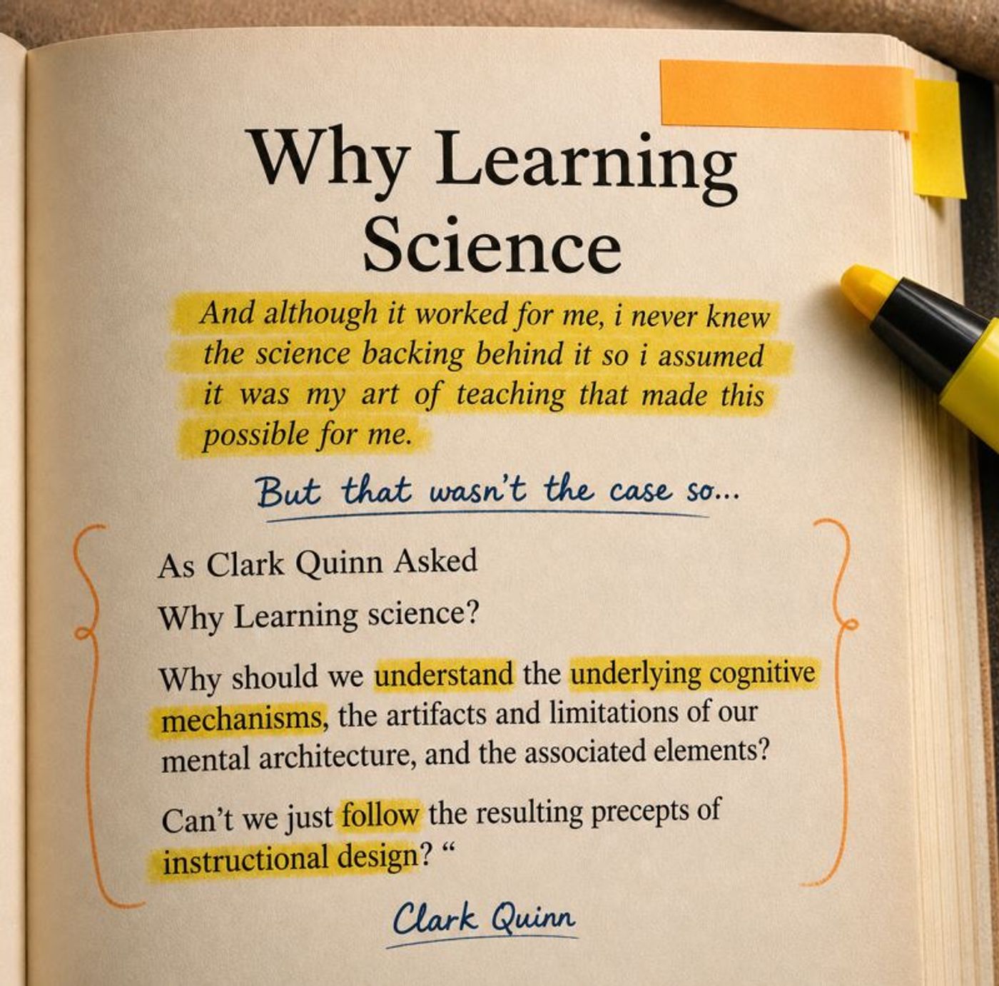 Book Poster with the question Why Learning Science