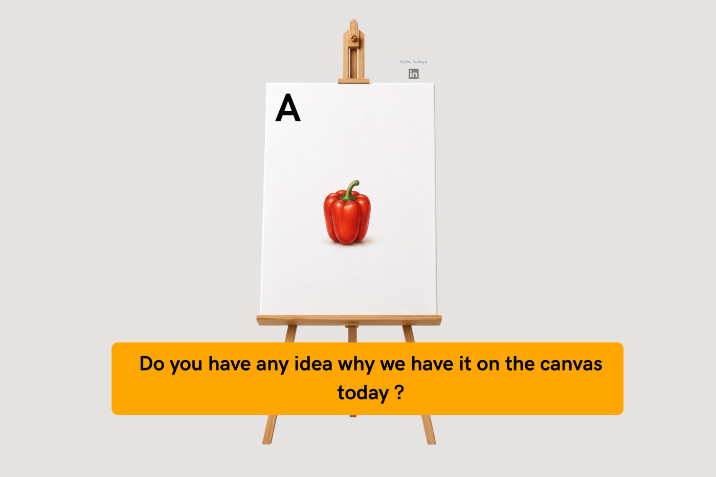 Graphical Illustration 6 : drawing of a bell pepper on a canvas