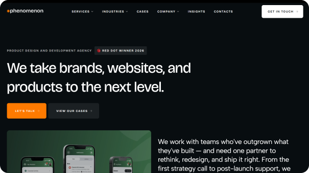 phenomenon studio take brands websites and products to the next level website