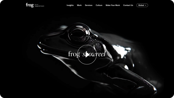frog is a global design and innovation consultancy homepage