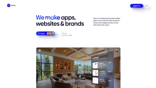 orizon make apps website and brands agency website