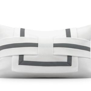 Ivory Geometric Fretwork Lumbar Cushion Cover