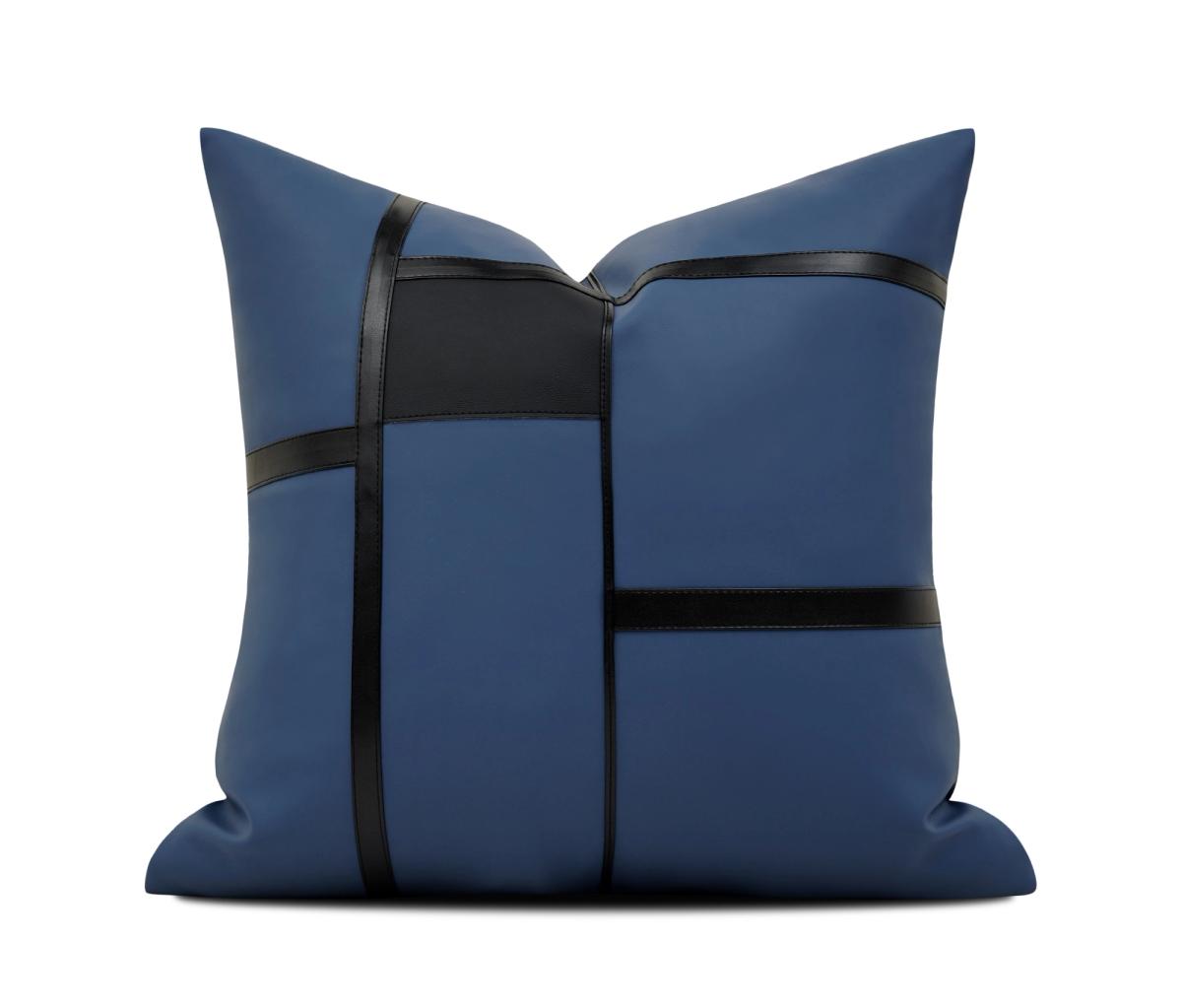 Indigo Colour-Block Cushion Cover