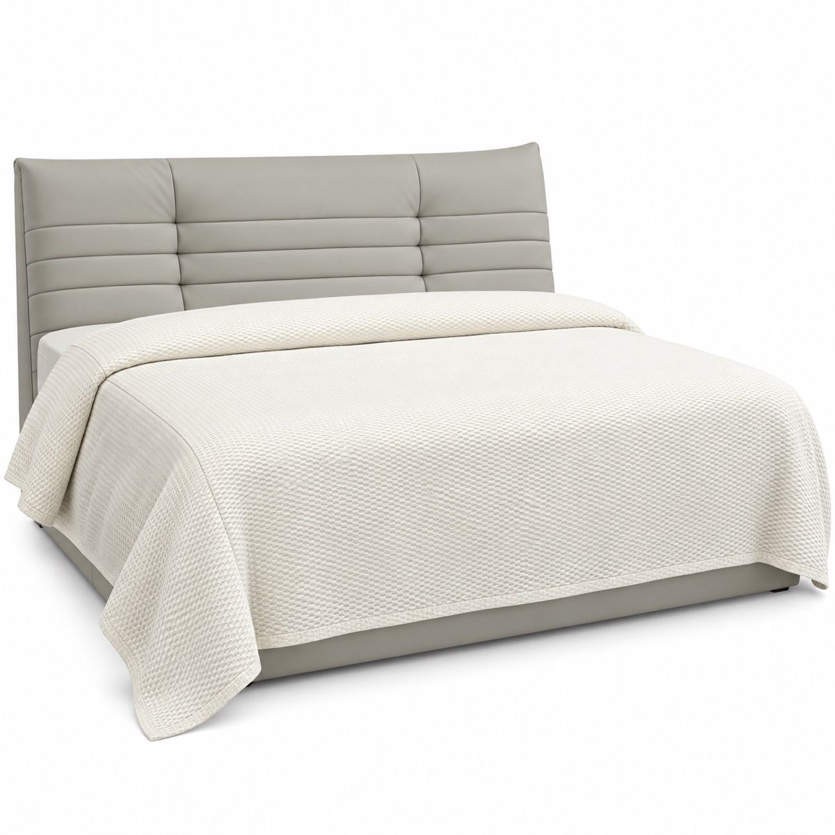 Cream Honeycomb Waffle Coverlet — King