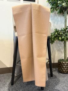 Camel Diamond-Weave Throw in Faux Leather