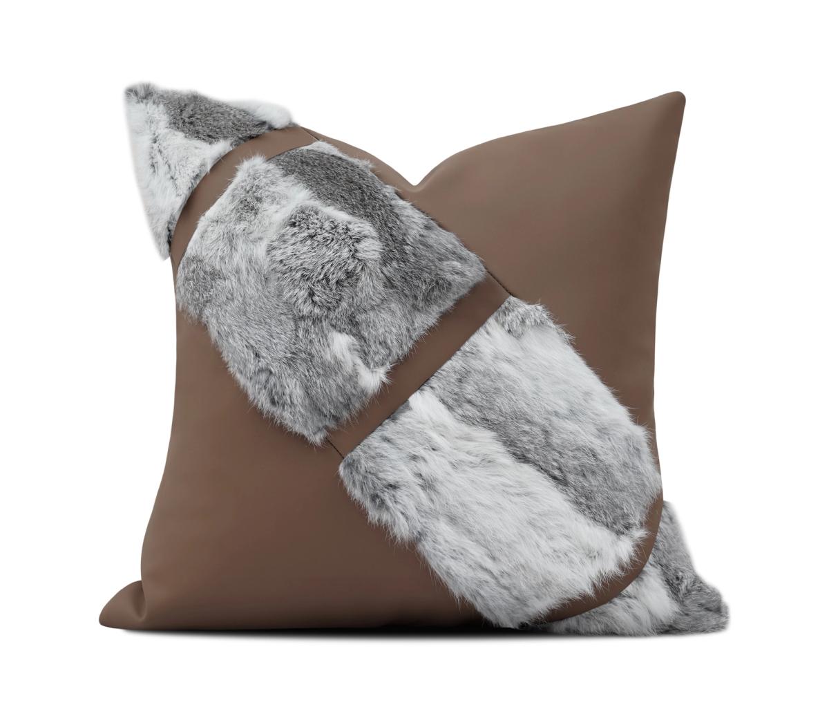 Grey Quilted Wave Cushion Cover