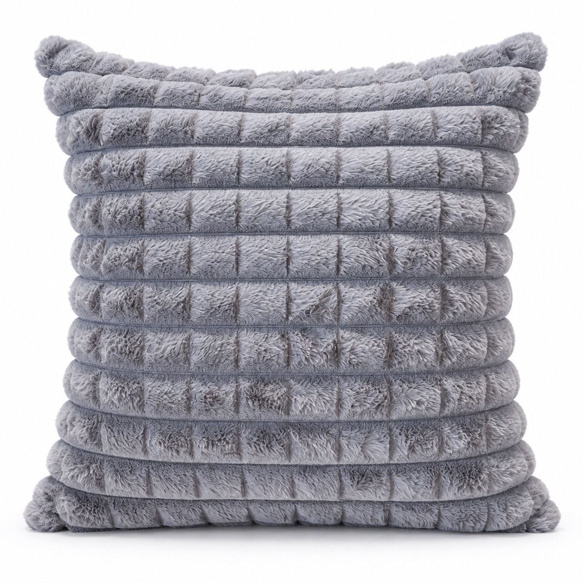 Cloud Grey Ribbed Cushion