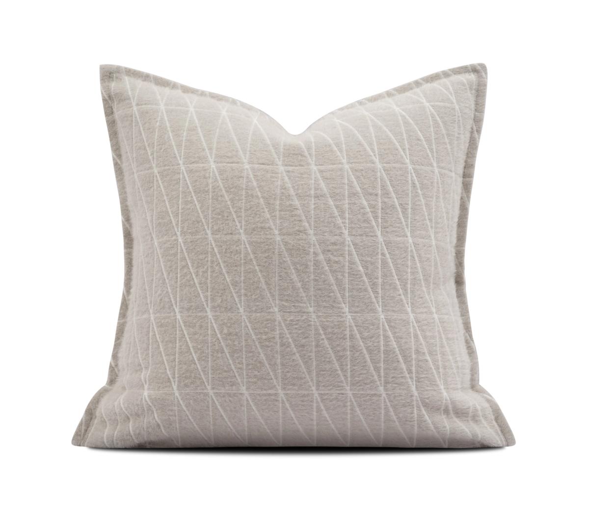 Grey Quilted Wave Cushion Cover