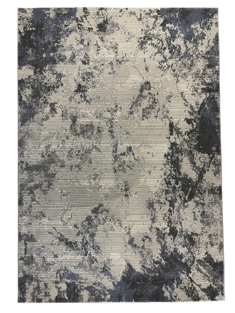 Distressed Industrial Rug — Grey & Charcoal