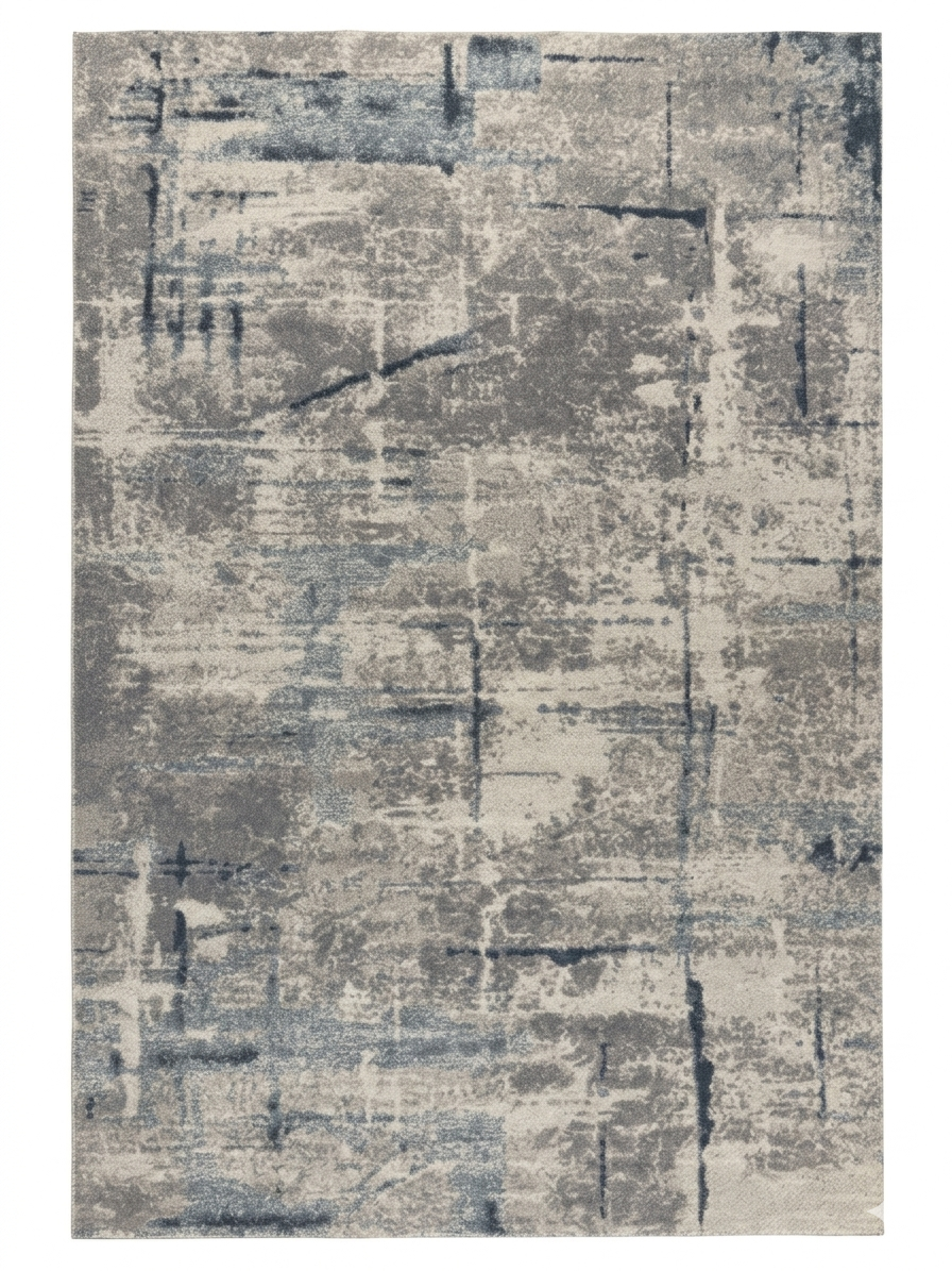 Aged Wall Effect Rug — Grey, Cream & Smoke