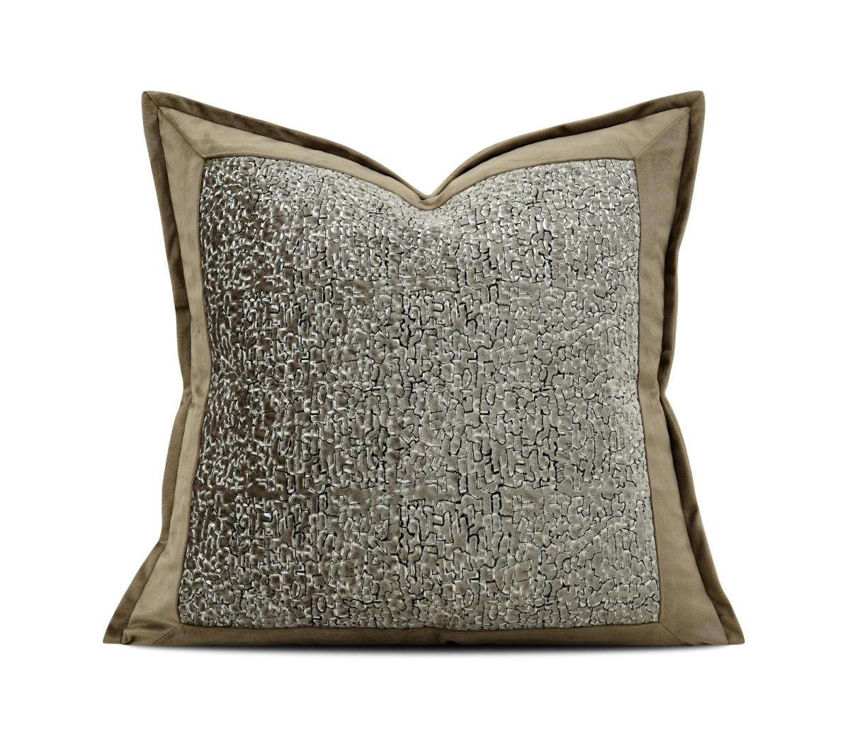 Grey & Ivory Marled Border Cushion Cover