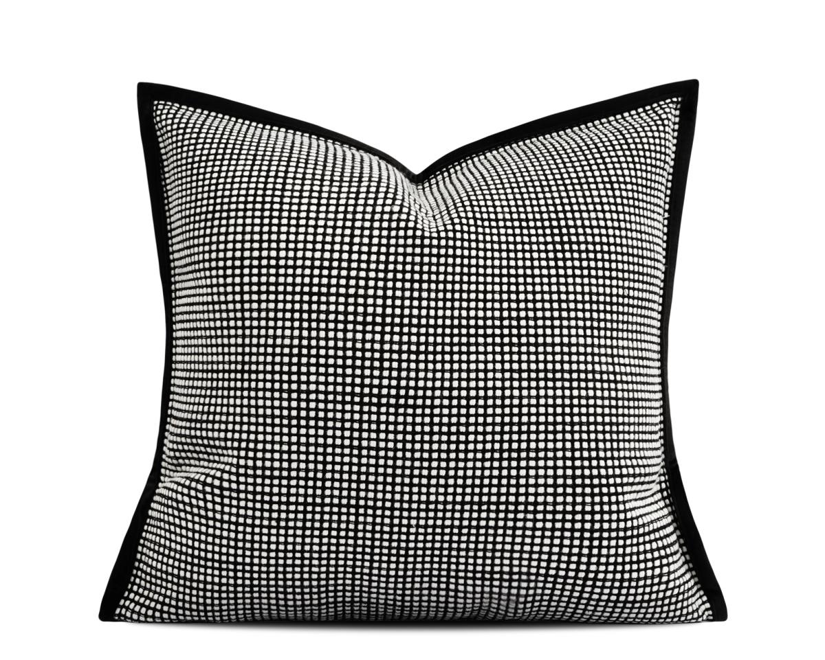 Charcoal Woven Check Cushion Cover