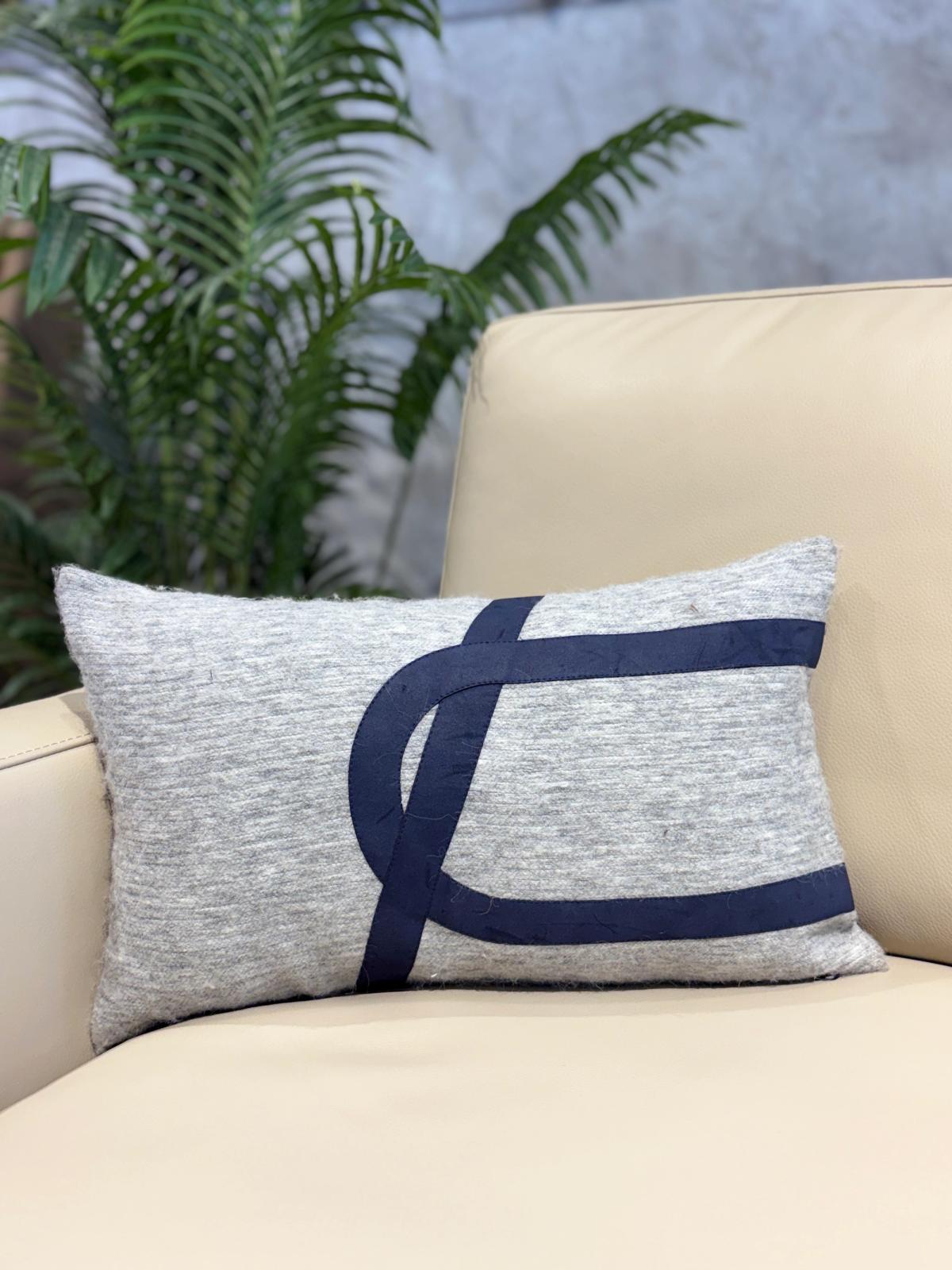 Green Velvet Circle Appliqué Lumbar Cushion Cover