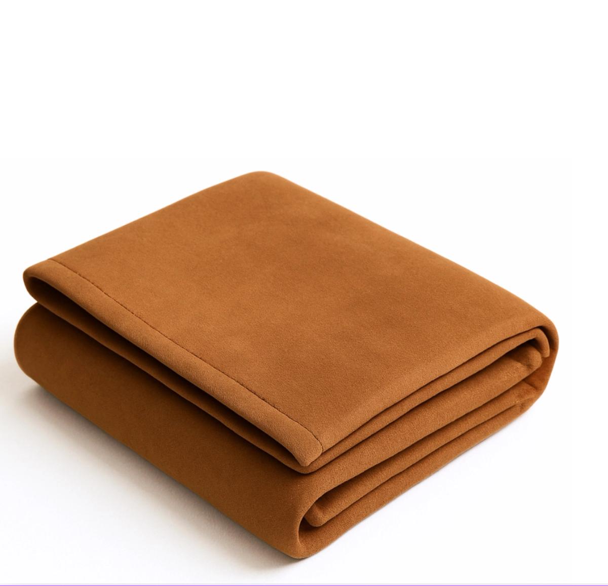 Cognac & Taupe Reversible Suede-Look Throw