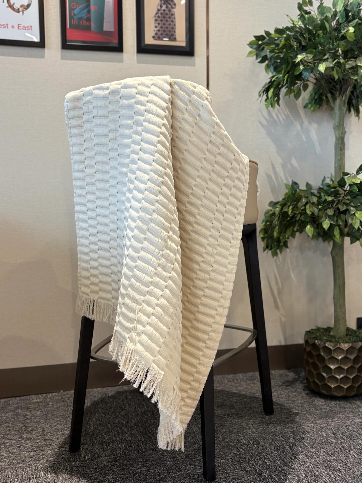 Ivory Channel- Tuffted Throw