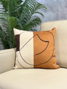 Tan Abstract Arch Cushion Cover