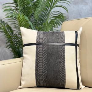 Charcoal Velvet Band Cushion Cover