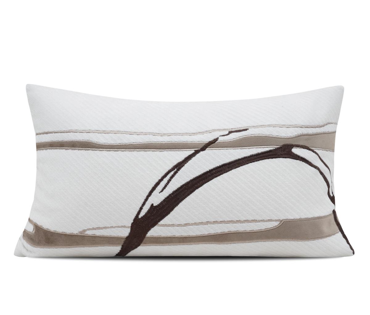 Cream & Caramel Border Lumbar Cushion Cover
